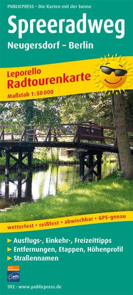 Radwanderkarte Spreeradweg 1 : 50 000