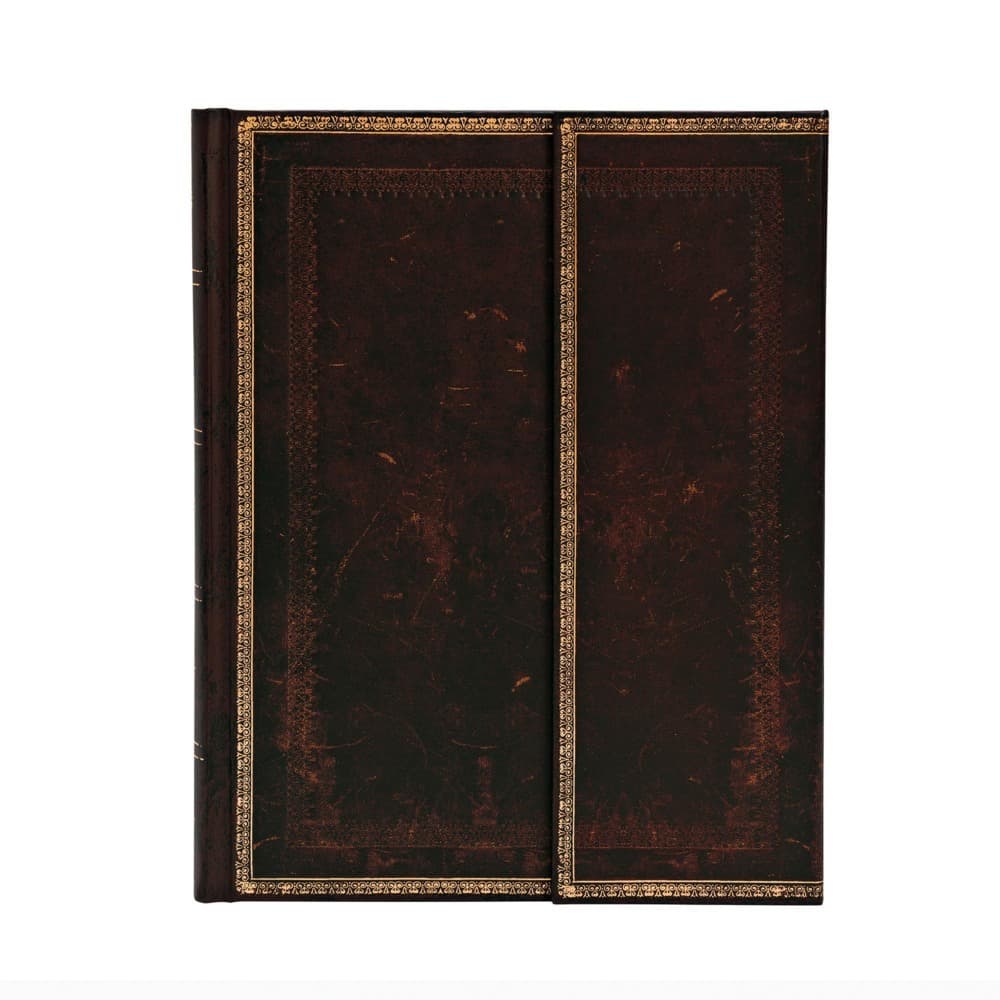 Black Moroccan Ultra Lined Hardcover Journal, 144pg, 120gsm by Paperblanks (Old Leather Collection)