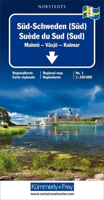 Kümmerly+Frey Karte Süd-Schweden (Süd) Regionalkarte. Suède du Sud (Sud) / Southern Sweden (Southth) / Södra Sverige (Syd)