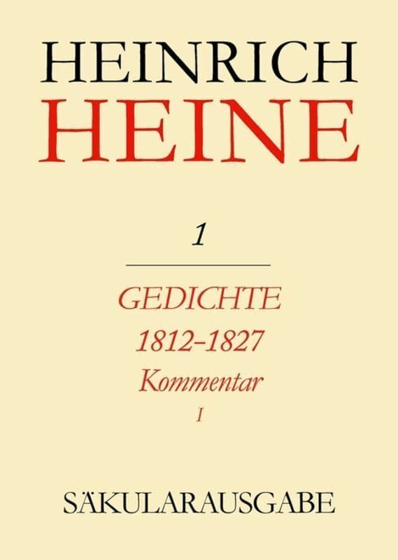 Gedichte 1812-1827. Kommentar