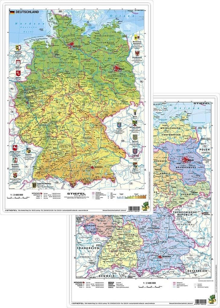 Deutschland physisch/politisch. DUO-Schreibunterlage klein