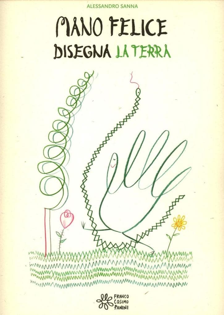 Mano felice disegna la terra