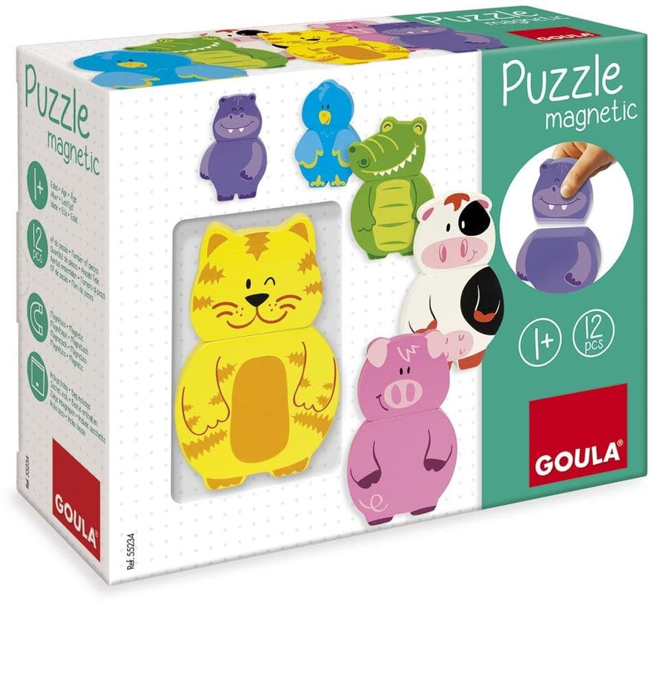 Goula Magnetisches Holzpuzzle Tiere