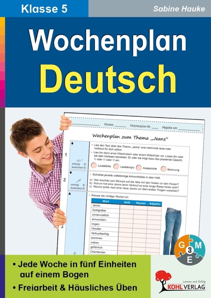 Wochenplan Deutsch, 5. Schuljahr