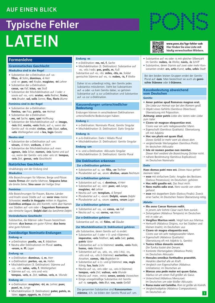 PONS Typische Fehler auf einen Blick Latein
