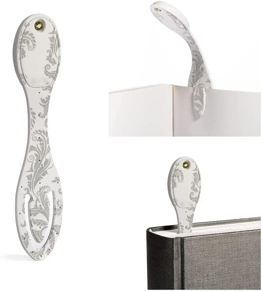 Flexilight Leselicht (White Flowers) | weiß | 2 in 1 Leselampe & Lesezeichen | LED Leselicht | Geschenk für Leser, Buchliebhaber | Deutsche Ausgabe
