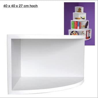 Eck-Regal, matt-weiß, 40 x 40 cm