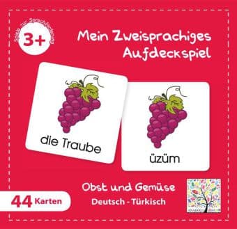 Mein Zweisprachiges Aufdeckspiel, Obst und Gemüse, Türkisch (Kinderspiel)