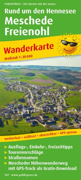 PublicPress Wanderkarte Rund um den Hennesee, Meschede - Freienohl