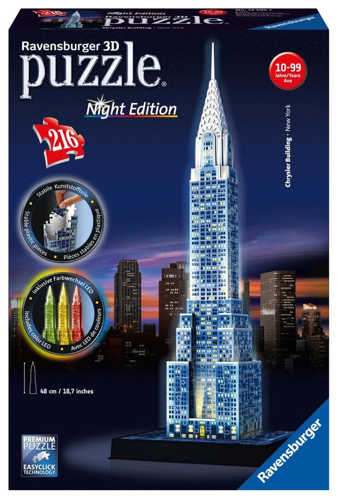 Chrysler Building bei Nacht.Night Edition 3-D Puzzle 216 Teile