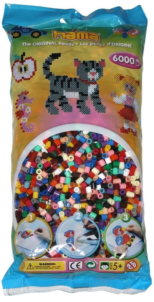 Hama - Perlenbeutel 6000 Stück Vollton