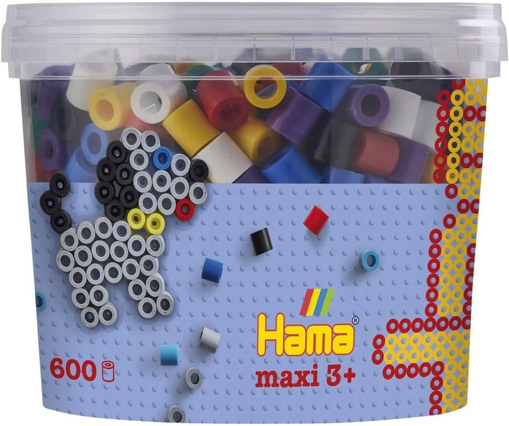 Hama 8570 - My first Hama Bügelperlen Maxi 3+, Dose mit ca. 600 Stück, Vollton Mix