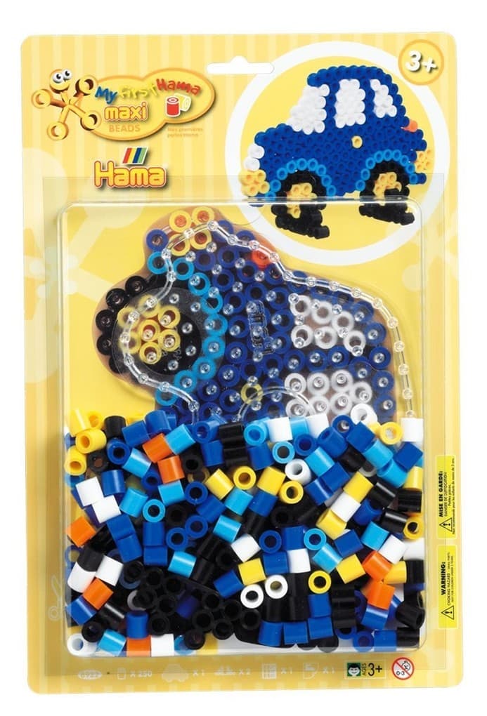 Hama 8922 - Maxiperlenset Auto, circa 250 Bügelperlen, 1 Stiftplatte und Bügelpapier