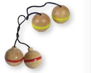 BEX 599-519 Leitergolf Ersatz Bälle, 3 Sets mit blauem Ring, Gummibaum Holz