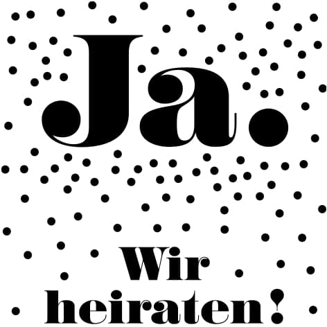 Stempel Ja. Wir Heiraten