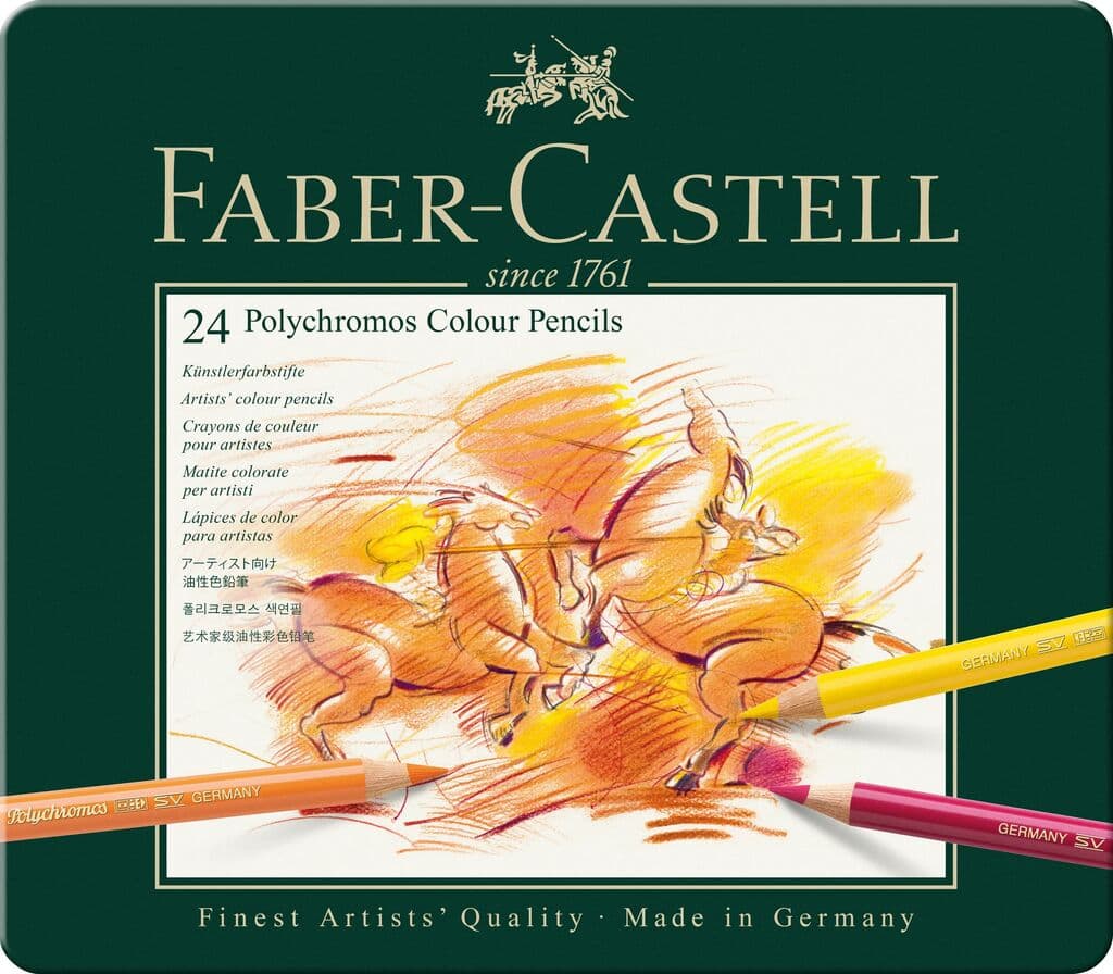 Künstler Farbstifte Polychromos, 24 Stück in Metallbox