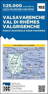 IGC Italien 1 : 25 000 Wanderkarte 102 Valsavarenche