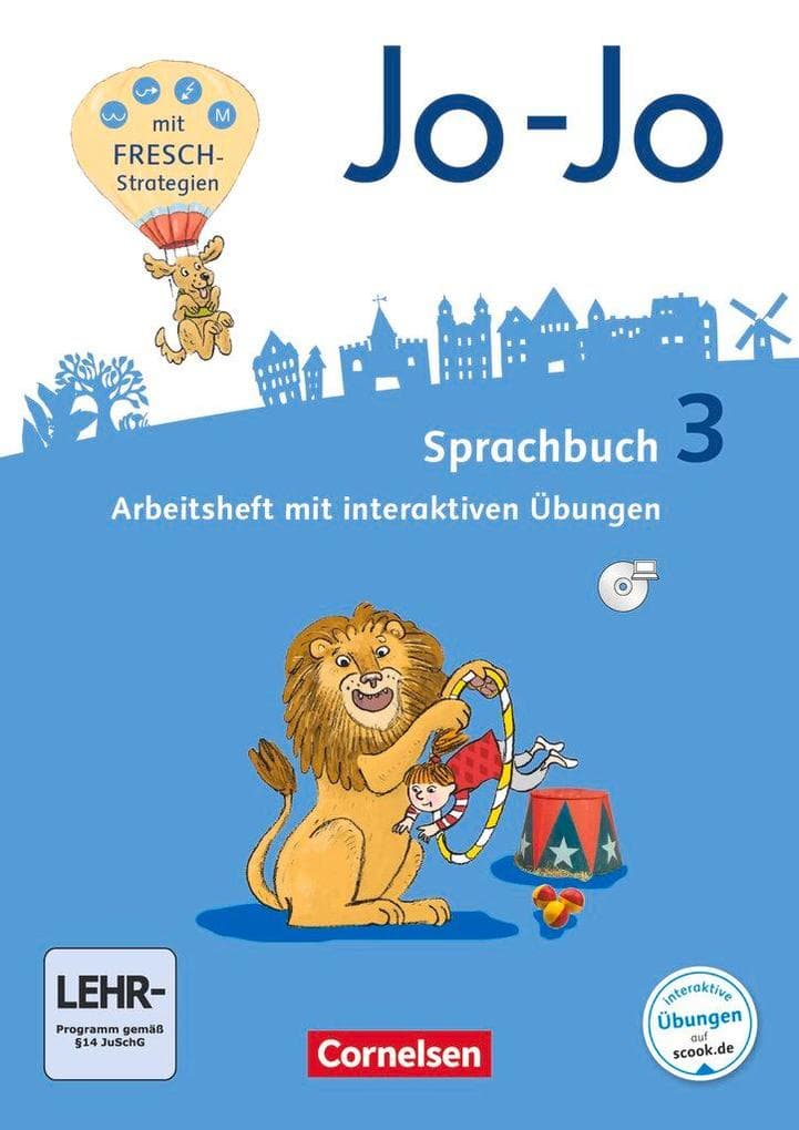 Jo-Jo Sprachbuch 3. Schuljahr - Allgemeine Ausgabe 2016 - Arbeitsheft - Mit interaktiven Übungen