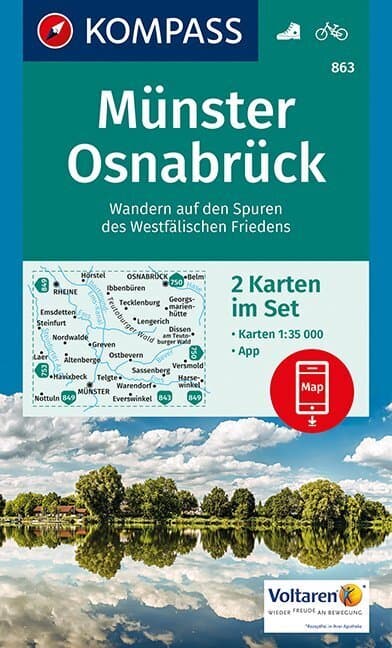 KOMPASS Wanderkarte Münster, Osnabrück