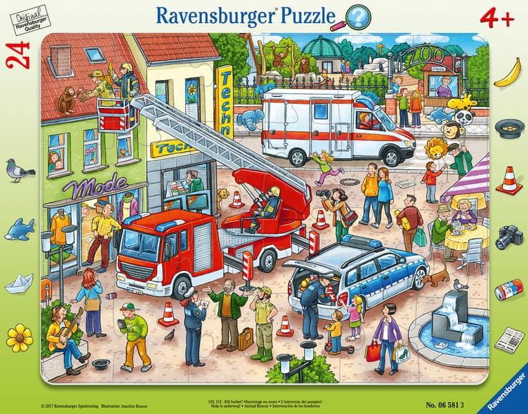 110, 112 - Eilt herbei! 24 Teile Rahmenpuzzle