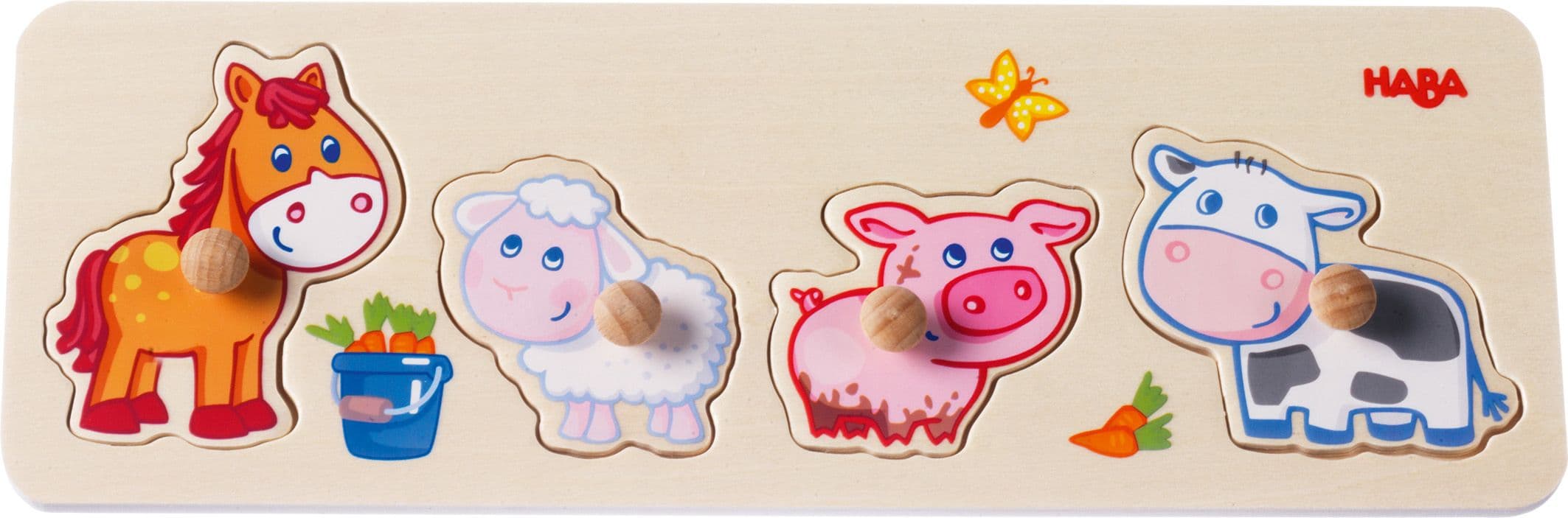 HABA - Greifpuzzle Bauernhof-Tierkinder, 4 Teile