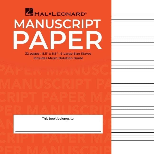 Wide Staff Manuscript Paper (Red Cover) Music Composition Notebook with Six Large Staves Per Page Premium Blank Sheet Music Book with Notation Guide Ideal for Students Teachers and Composers