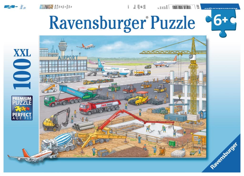 Baustelle am Flughafen. Kinderpuzzle 100 Teile