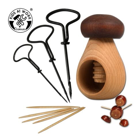 Corvus A600108 - Kids at Work, Kastanienset, Pilz und Bohrer