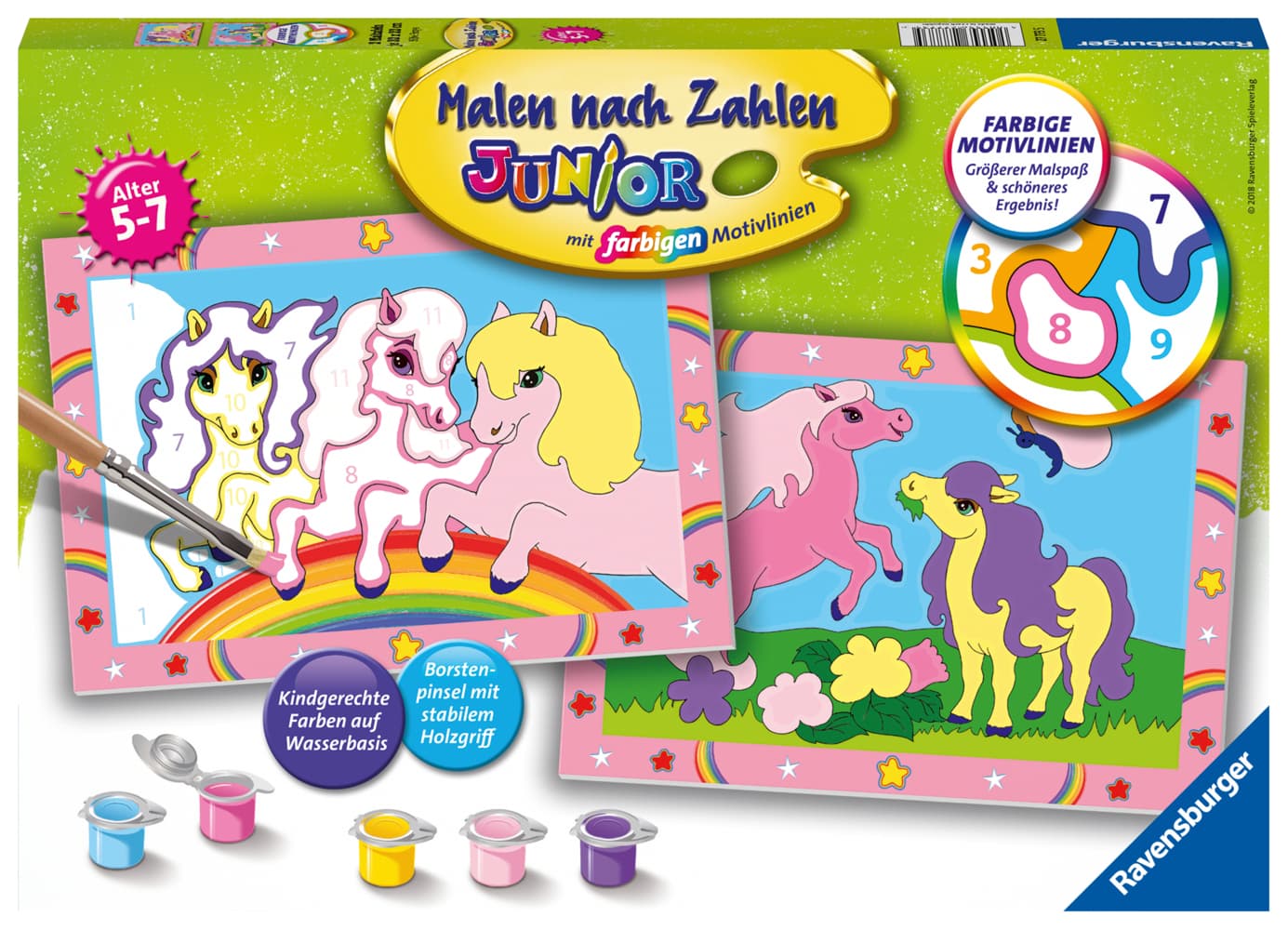 Süße Ponys Malen nach Zahlen Junior