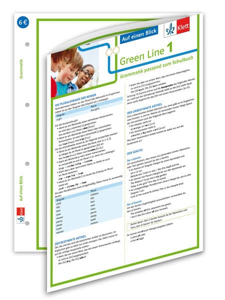 Green Line 1 G8 und G9 Klasse 5 - Auf einen Blick. Grammatik passend zum Schulbuch - Klappkarte (6 Seiten)