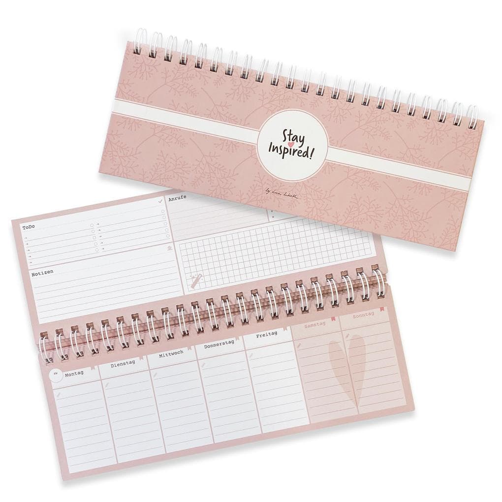 Tischkalender/ Wochenkalender im Quer-Format / 52 Wochen + 2 Wochen, 1 Woche 2 Seiten /