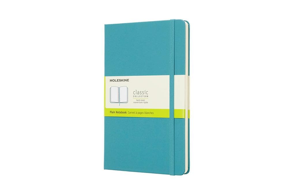 Moleskine Notizbuch Large/A5, Blanko, Hard Cover, Riff Blau