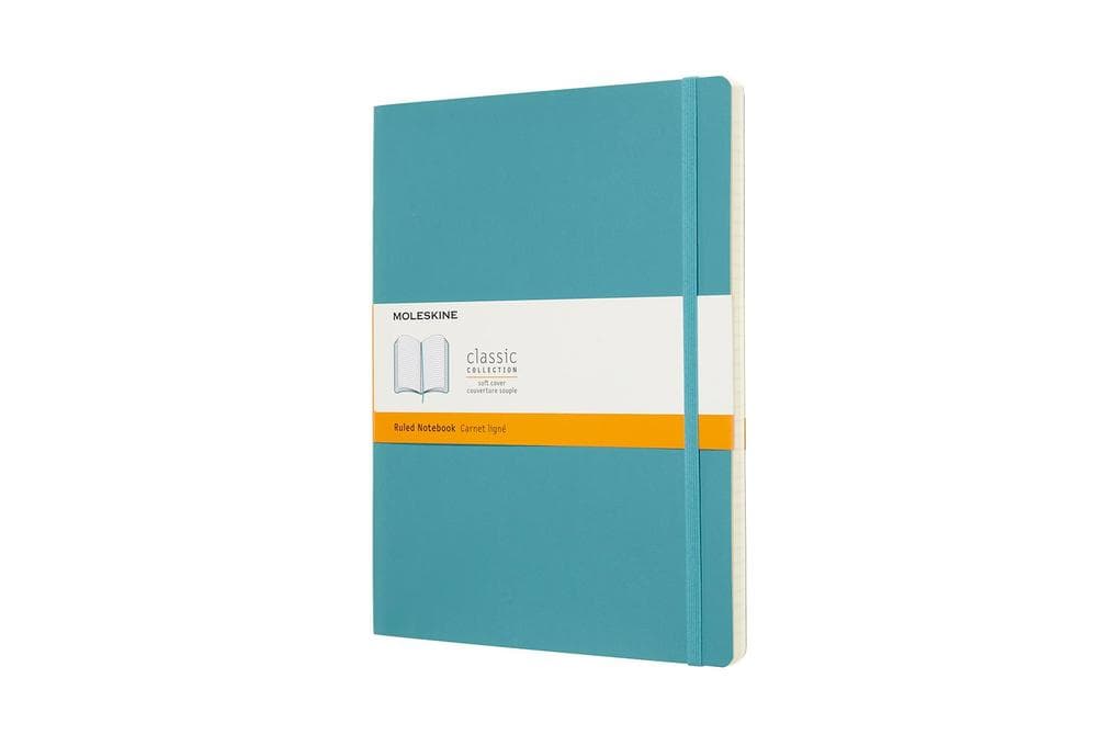 Moleskine Notizbuch Xlarge, Liniert, Soft Cover, Riff Blau