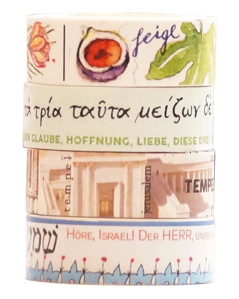 Washi Tapes Set Bibel, 4 Rollen