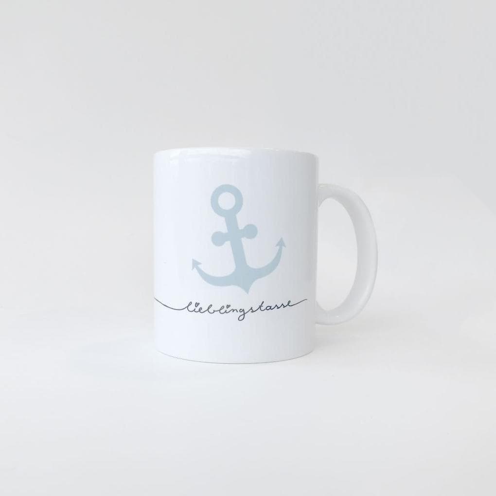 Lieblingstasse "Anker" in blau | Kaffeebecher | Geburtstag | Geschenkidee für Männer |
