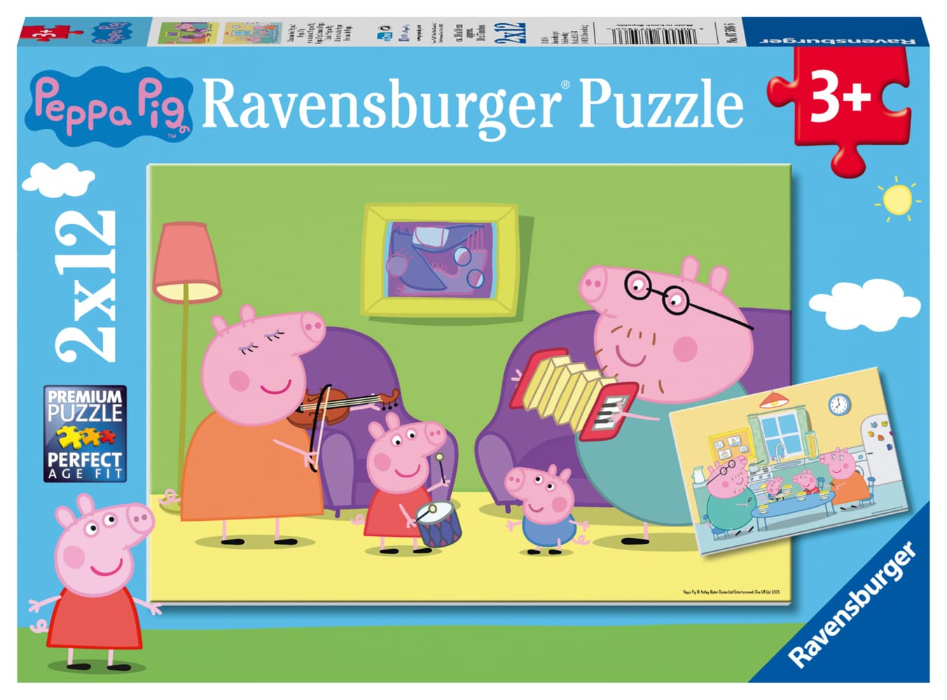 Kinderpuzzle 2x12 Teile - Peppa Wutz - Zuhause bei Peppa