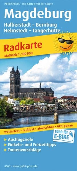 Publicpress Radkarte Magdeburg, Halberstadt, Bernburg, Helmstedt, Tangerhütte 1:100.000