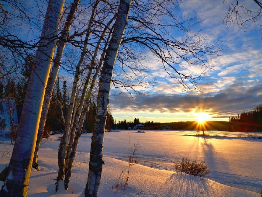 Sonnenuntergang in der Winterlandschaft - 1.000 Teile (Puzzle)