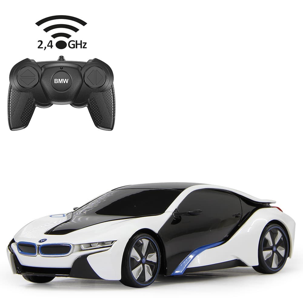 Jamara - Fahrzeug, BMW I8 1:24, weiß, 27 MHz