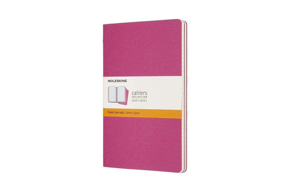 Moleskine Cahier Large/A5, 3er Set, Liniert, Kinetisches Pink