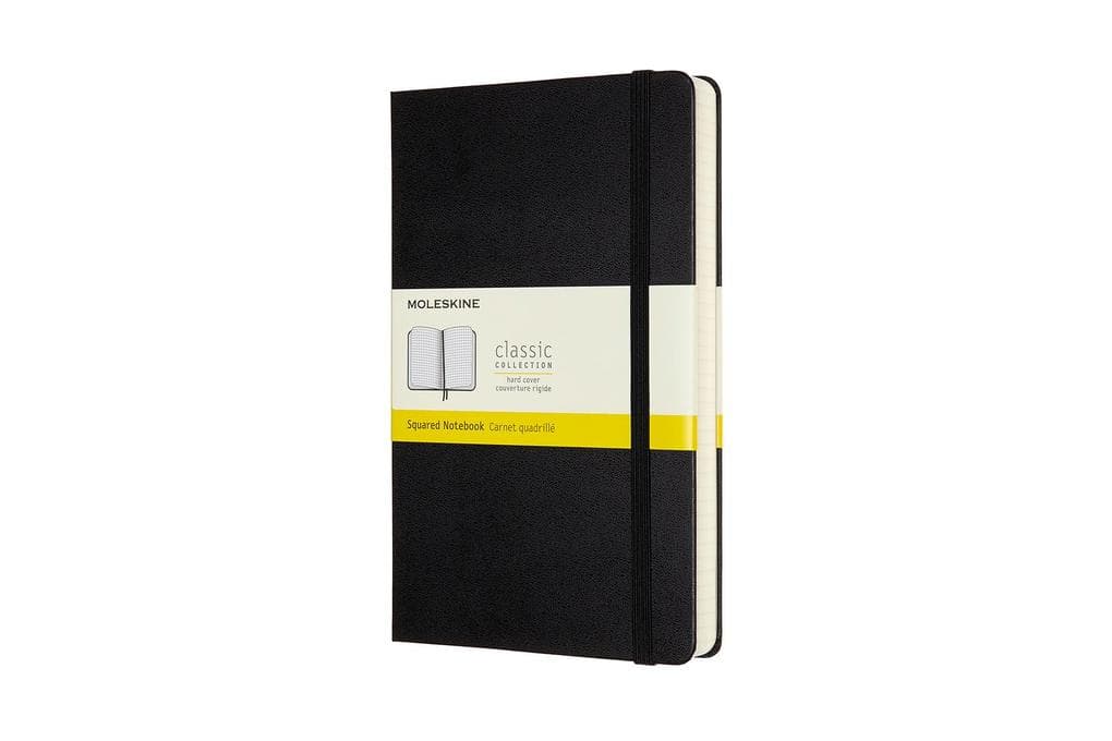Moleskine Notizbuch Large/A5, Kariert, Erweiterte Seitenanzahl, Schwarz