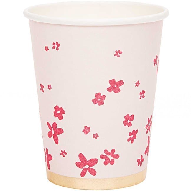 Pappbecher, Blüten, Rosa, Fsc Mix
