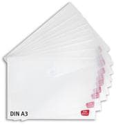 Sicht- und Schutzhülle für Kamishibai-Bildkarten (Kamishibai-Hülle), DIN A3, mit Klettverschluss, transparent, Vorteilspack mit 10 Exemplaren