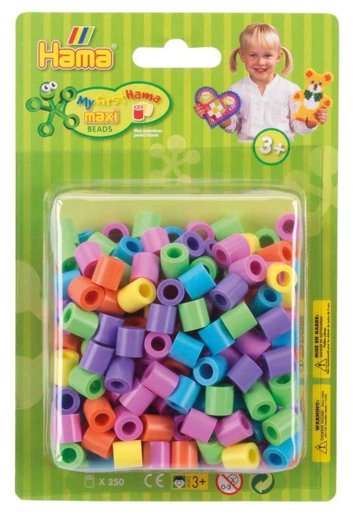 Hama 8521 - Perlen, Bügelperlen Maxi, 250 Stück, pastellmix
