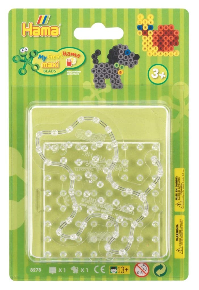 Hama 8278 - Stiftplatten, Quadrat und Hund, Stiftplatten für Maxi-Bügelperlen