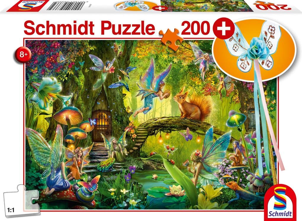 Schmidt Spiele - Feen im Wald, 200 Teile, mit Add-on, Feenstab, 200 Teile