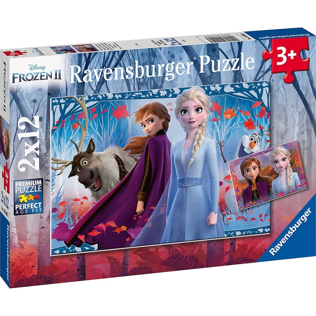 Ravensburger Kinderpuzzle - 05009 Reise ins Ungewisse - Puzzle für Kinder ab 3 Jahren, mit 2x12 Teilen, Puzzle mit Disney Frozen