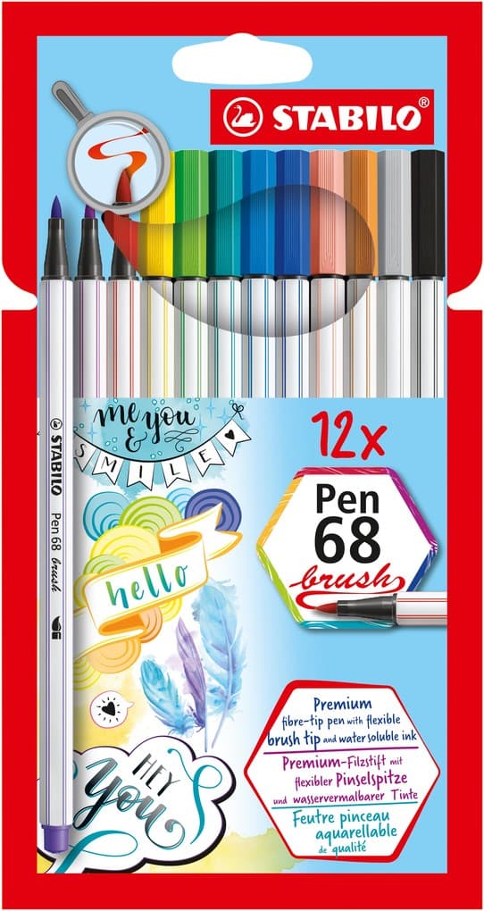 STABILO Filzstifte Pen 68 brush, 12er Set