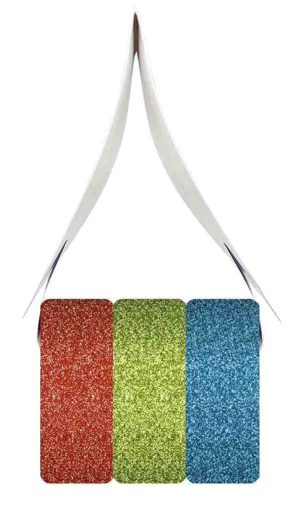 URSUS Dekorationsartikel Glitter Tape 3er-Set, Hellrot, Hellgrün und Türkis