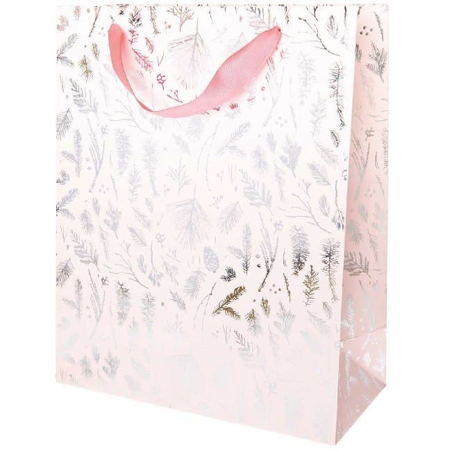 Geschenktüte, Zweige, Rosa, FSC Mix